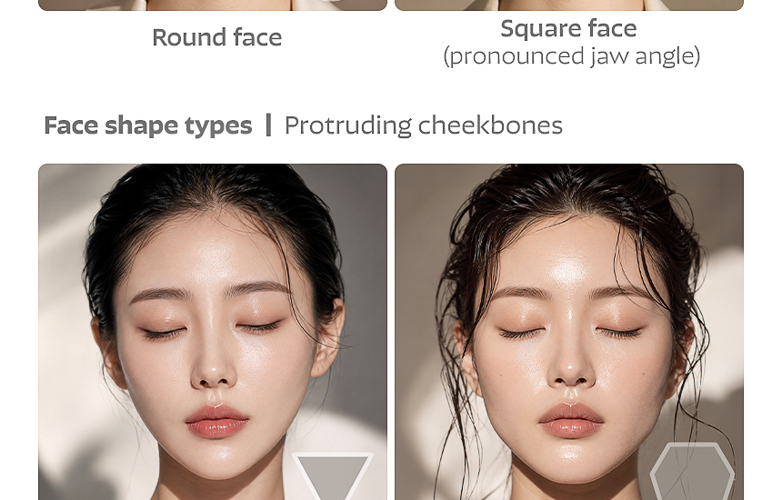 Non-protruding cheekbone face shapes