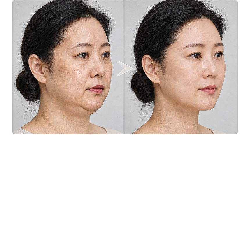 얼굴형 디자인 시술 예시