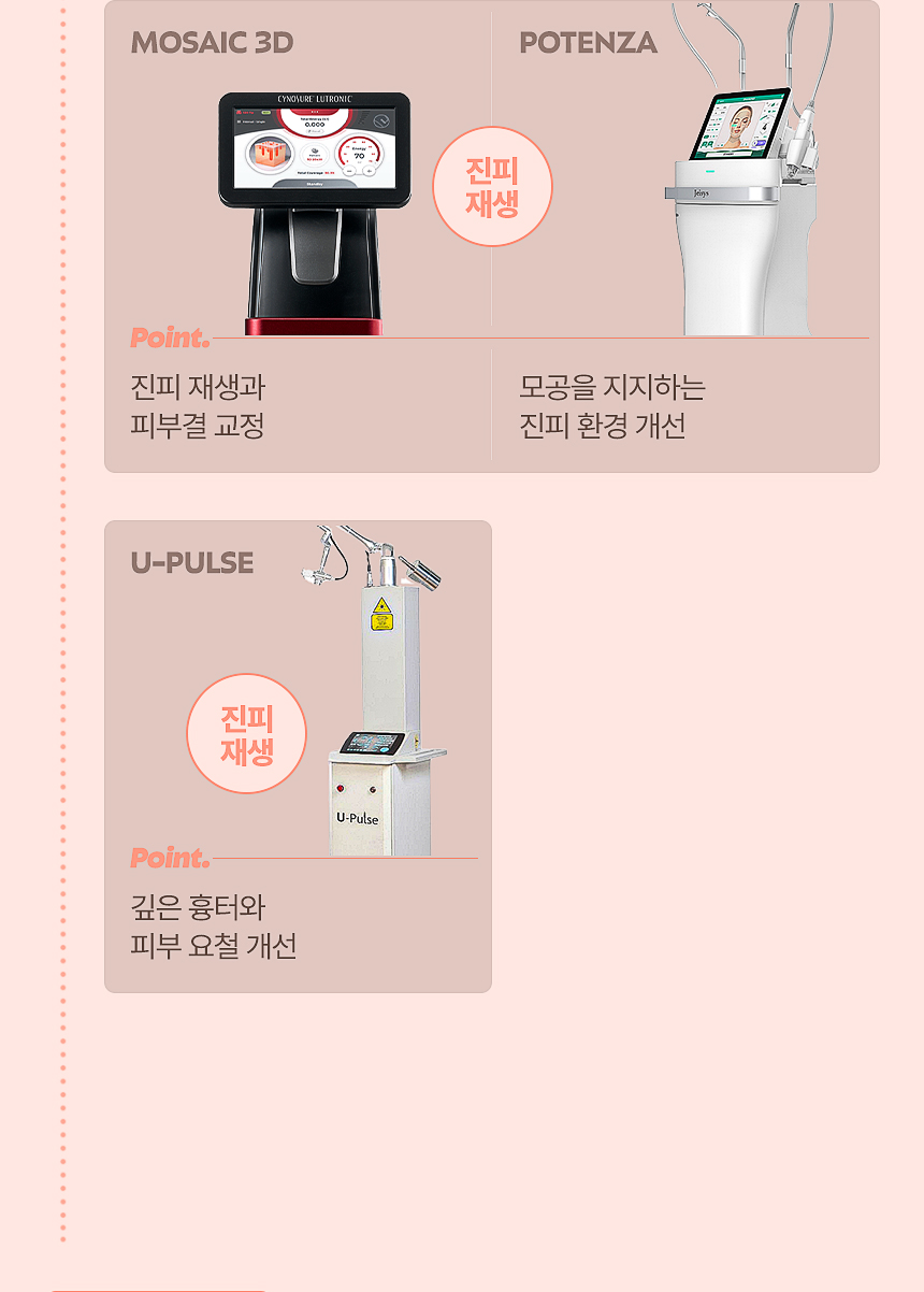 MOSAIC 3D·POTENZA·U-PULSE 모공·여드름 흉터 치료